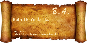 Bobrik Amáta névjegykártya
